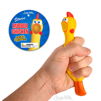 STRESS CHICKEN - Squish Squeezable Squishy Hand Rubber Fidget Toy- Archie McPhee