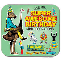 Super Awesome Birthday Mini Party Decorations in Cute Tin -  Archie McPhee