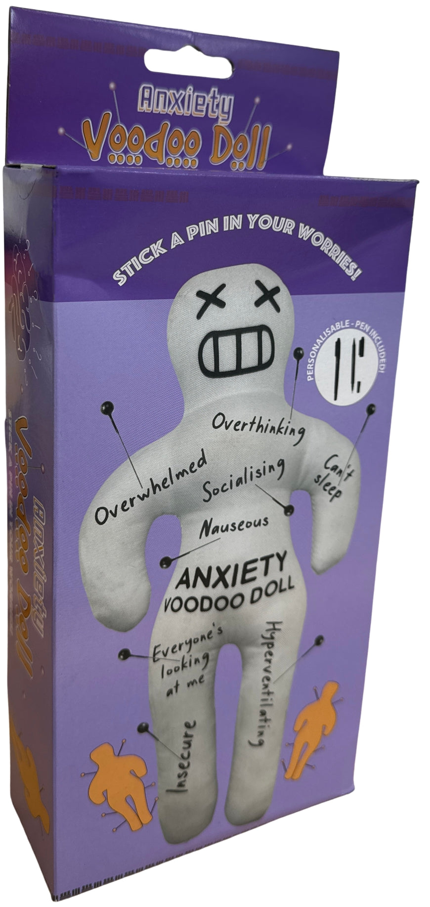😈 Anxiety Voodoo Doll Set 😂 Stress Relief Gag Gift w/ Marker & Pins