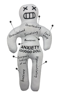 😈 Anxiety Voodoo Doll Set 😂 Stress Relief Gag Gift w/ Marker & Pins