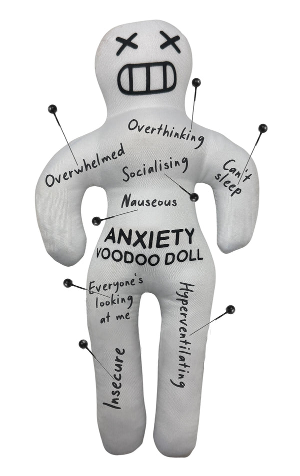 😈 Anxiety Voodoo Doll Set 😂 Stress Relief Gag Gift w/ Marker & Pins