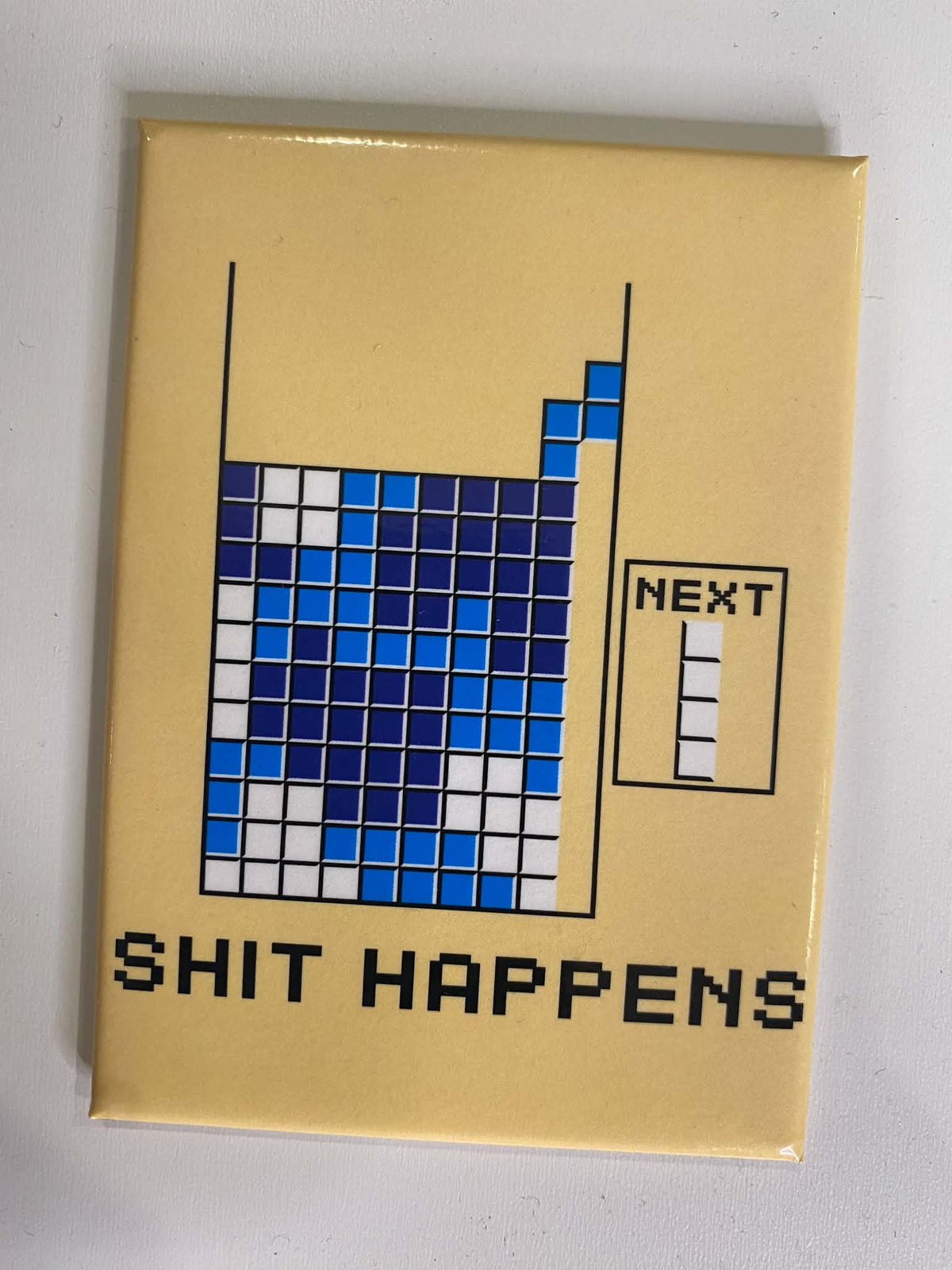 💩"SH%T HAPPENS"  Tetris Fridge Magnet Kitchen Home Decor - 3.5" x 2.5" USA Made