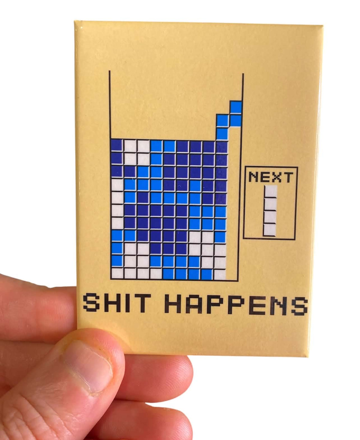💩"SH%T HAPPENS"  Tetris Fridge Magnet Kitchen Home Decor - 3.5" x 2.5" USA Made