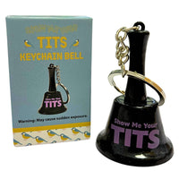 "SHOW ME YOUR TITS" 👀 Ring Key Chain Bell - Funny Adult Party Bedroom Gag Gift