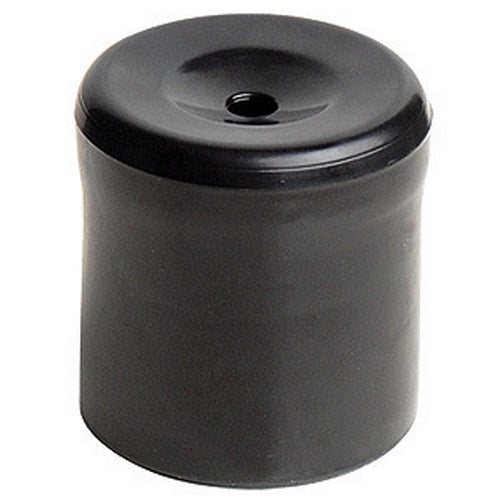 A black, cylindrical rubber bumper with a domed top, featuring a central hole and humorously designed to double as an artificial flatulence maker, part of the 12 Le Tooter Pooters - Party Favor Gag Joke Fart Farting Gifts (1 dozen).