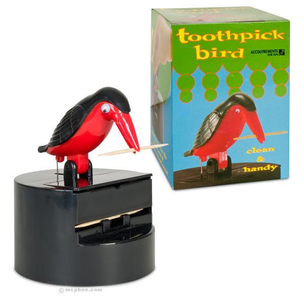 Toothpick Bird Dispencer Holder - Home Office Kitchen Bar Room - Archie McPhee