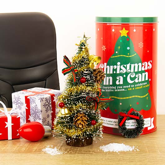 Christmas in a Tin Can - Mini Christmas Tree Decoration - Funny Party Gift