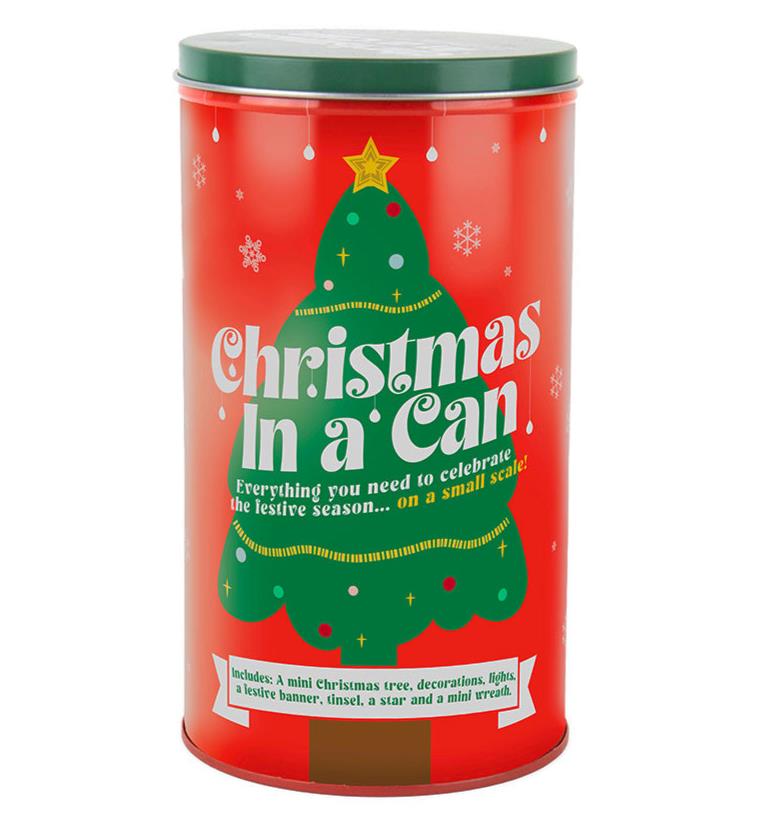 Christmas in a Tin Can - Mini Christmas Tree Decoration - Funny Party Gift