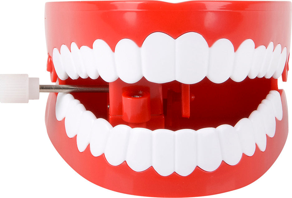 Moving TALKING CHATTERING TEETH Dentures Choppers Wind Up Joke Large Mouth Toy