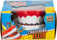 Moving TALKING CHATTERING TEETH Dentures Choppers Wind Up Joke Large Mouth Toy