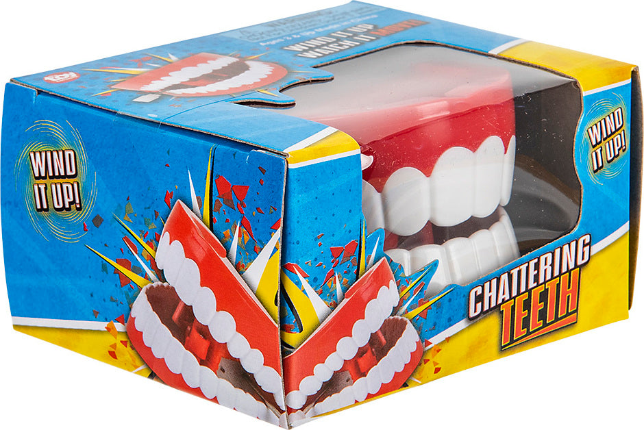 Moving TALKING CHATTERING TEETH Dentures Choppers Wind Up Joke Large Mouth Toy