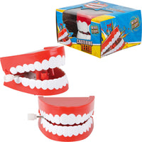 Moving TALKING CHATTERING TEETH Dentures Choppers Wind Up Joke Large Mouth Toy