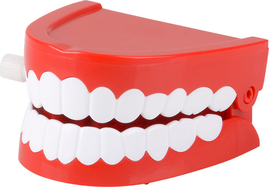 Moving TALKING CHATTERING TEETH Dentures Choppers Wind Up Joke Large Mouth Toy