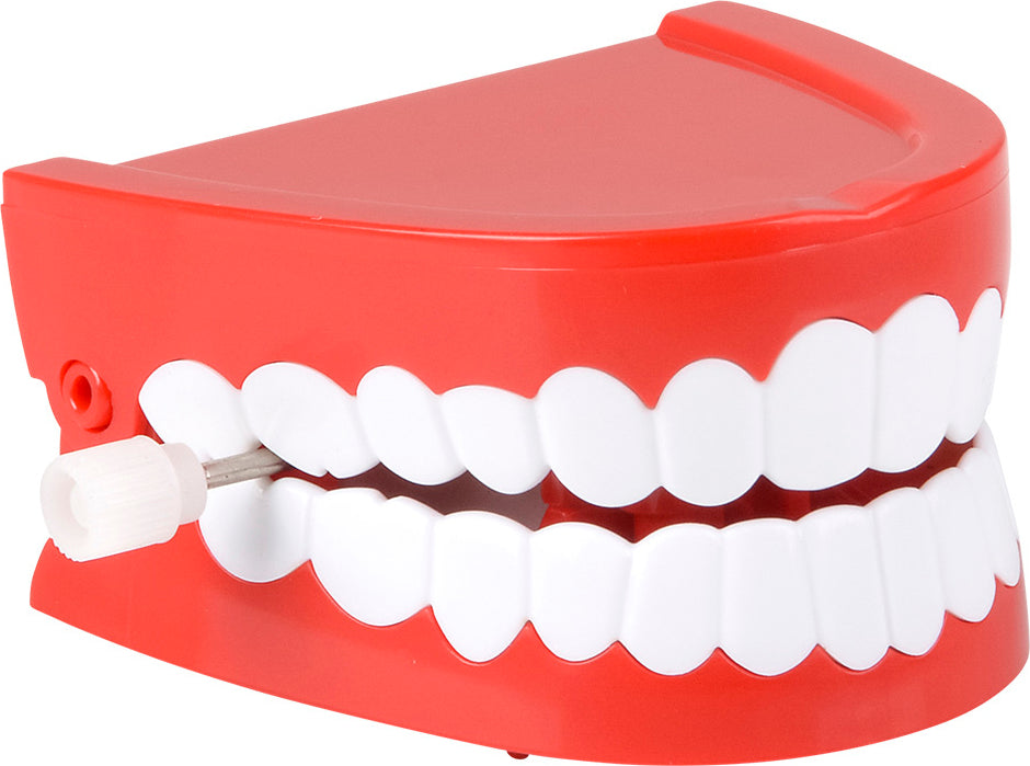 Moving TALKING CHATTERING TEETH Dentures Choppers Wind Up Joke Large Mouth Toy