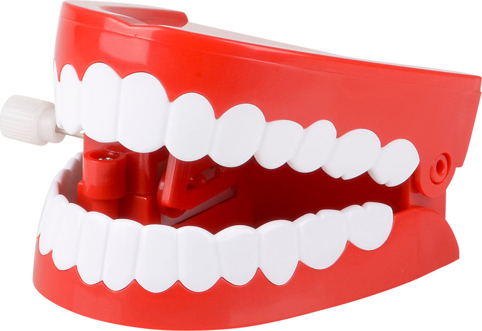 Moving TALKING CHATTERING TEETH Dentures Choppers Wind Up Joke Large Mouth Toy