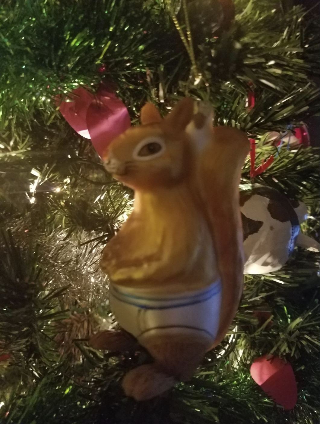 Squirrel in Underpants Ornament - Holiday Hand-Blown Glass Art ® Archie McPhee