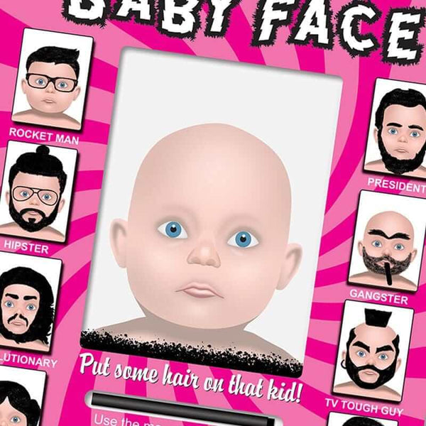 Baby Face Beard / Hair Maker - Funny Magnetic Child Drawing Kit - Archie McPhee