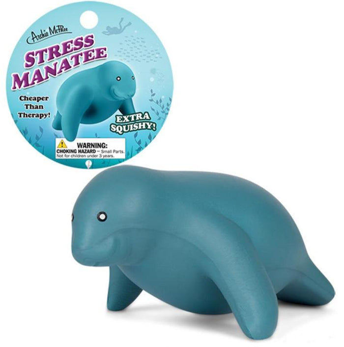 STRESS MANATE - Squish Squeezable Squishy Cute Figure Fidget Toy - Archie McPhee