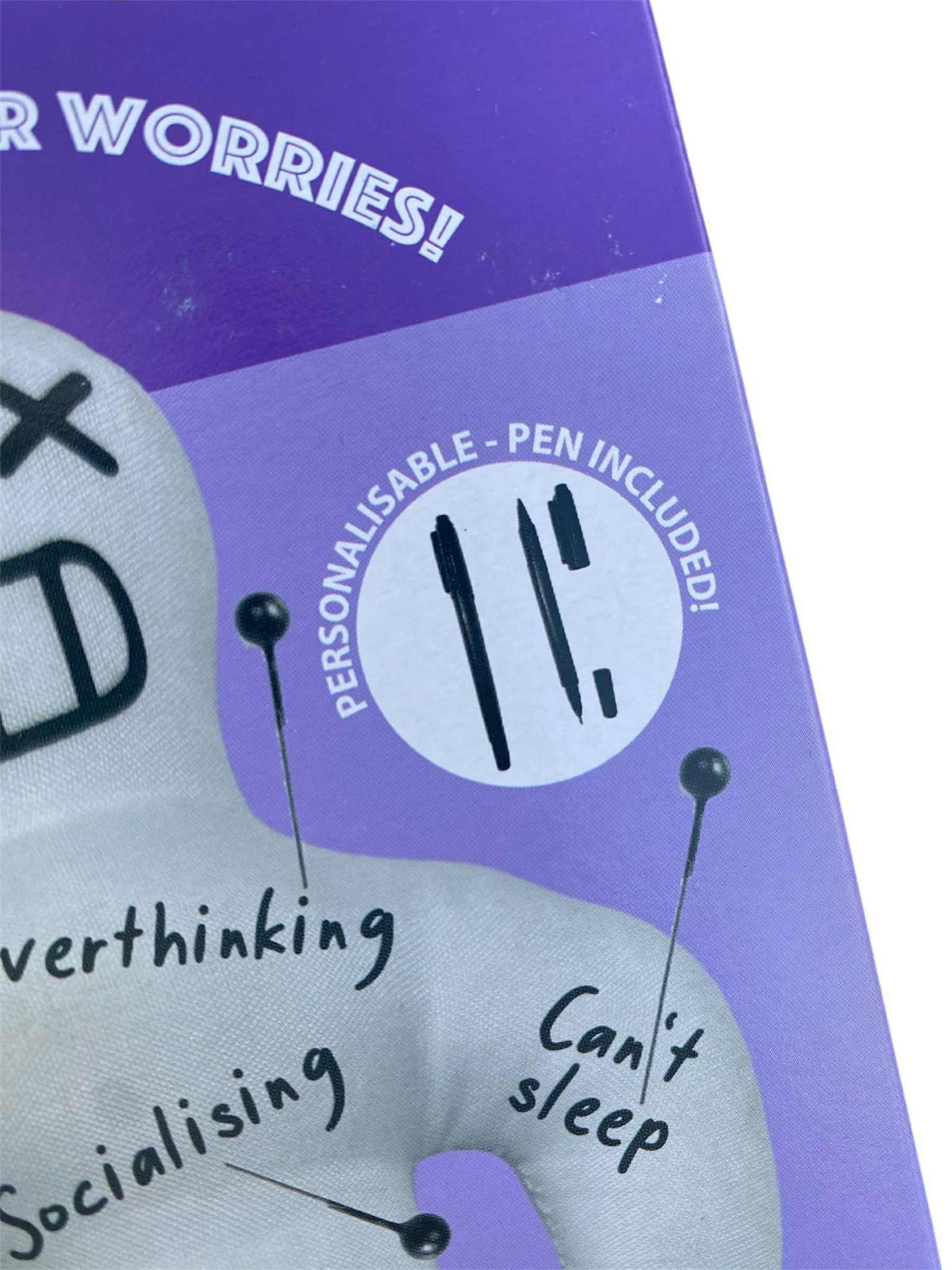 😈 Anxiety Voodoo Doll Set 😂 Stress Relief Gag Gift w/ Marker & Pins