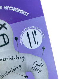 😈 Anxiety Voodoo Doll Set 😂 Stress Relief Gag Gift w/ Marker & Pins