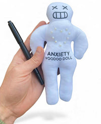 😈 Anxiety Voodoo Doll Set 😂 Stress Relief Gag Gift w/ Marker & Pins