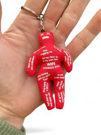 😈 Glow-in-the-Dark Mini Voodoo Doll Keychain 💀Funny Gag Stocking Stuffer Gift