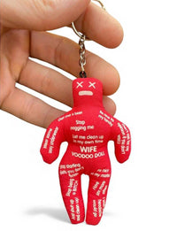 😈 Glow-in-the-Dark Mini Voodoo Doll Keychain 💀Funny Gag Stocking Stuffer Gift