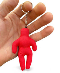 😈 Glow-in-the-Dark Mini Voodoo Doll Keychain 💀Funny Gag Stocking Stuffer Gift