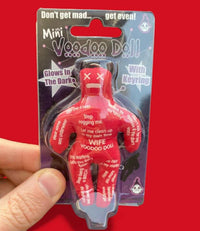😈 Glow-in-the-Dark Mini Voodoo Doll Keychain 💀Funny Gag Stocking Stuffer Gift