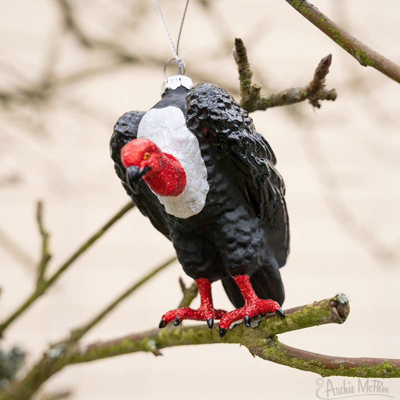 Vulture Ornament - Christmas Holiday Art Hand-Blown Glass Decor ® Archie McPhee