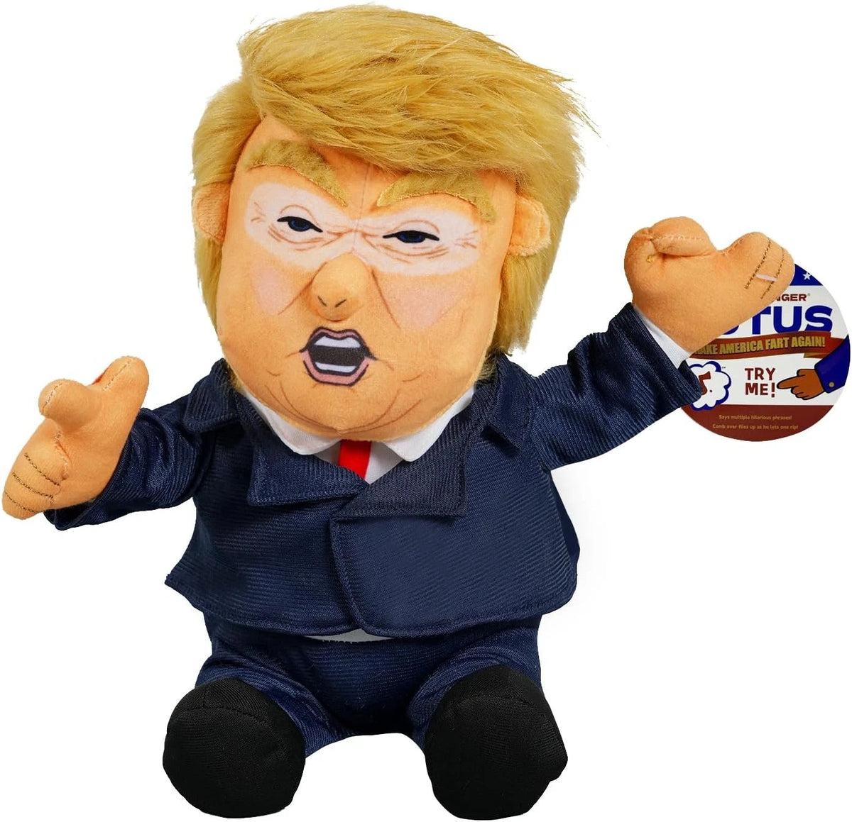 Pull My Finger 💨 Farting Donald Trump Plush Figure Doll 😂 With Animated Hair💨