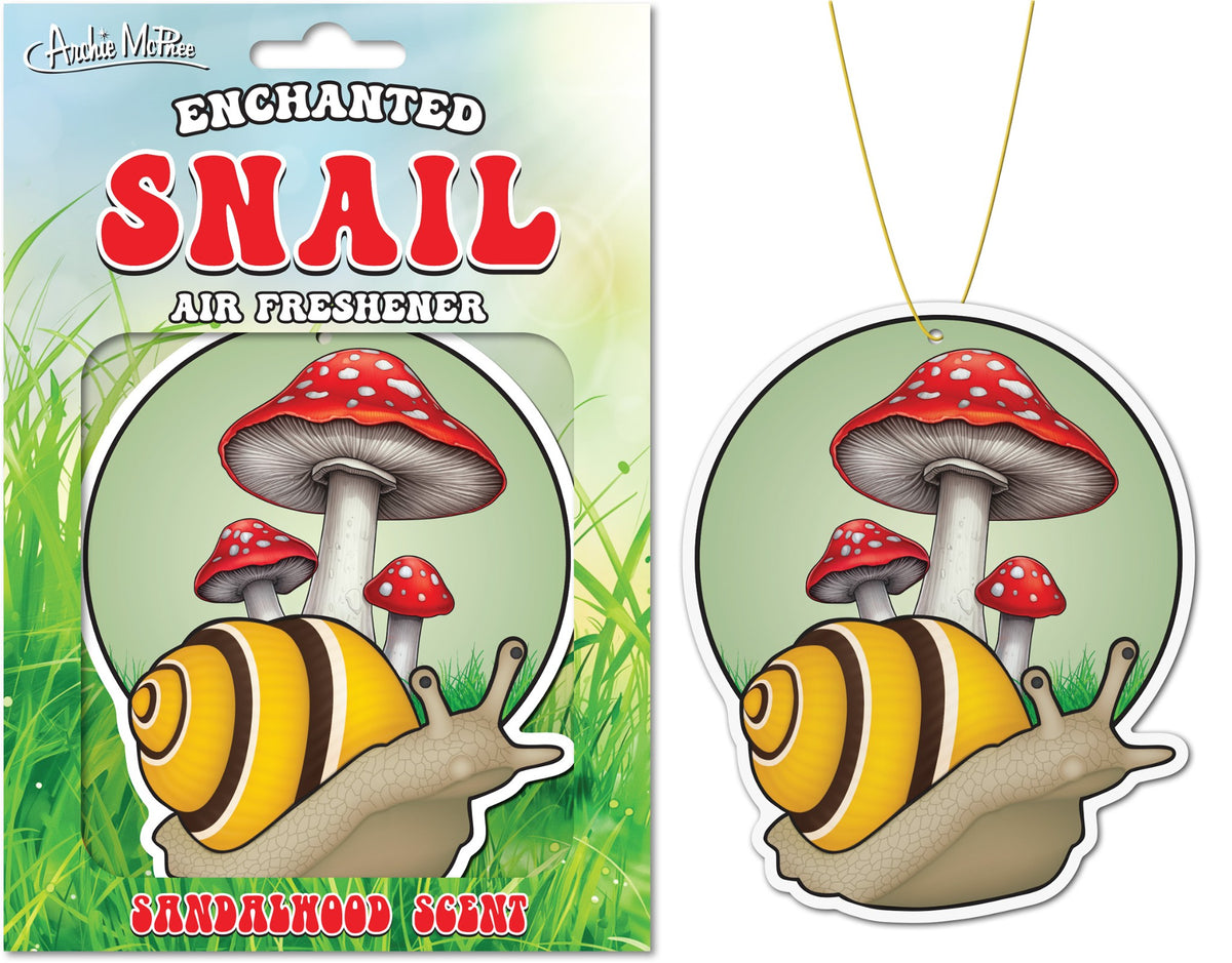 Enchanted Snail Cute Mushroom Car Air Freshner (Sandalwood Scent)  Archie McPhee