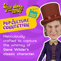 The Willy Wonka Bobblehead Statue – Gene Wilder Collectible Figure by Royal Bobbles🍬 features hand-painted details, a top hat and purple suit, making it a must-have pop culture collectible for fans.