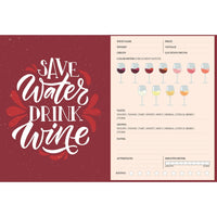 "Be Fine and Drink Wine" Wine Tasting Journal Hardcover Book - Novelty Gift