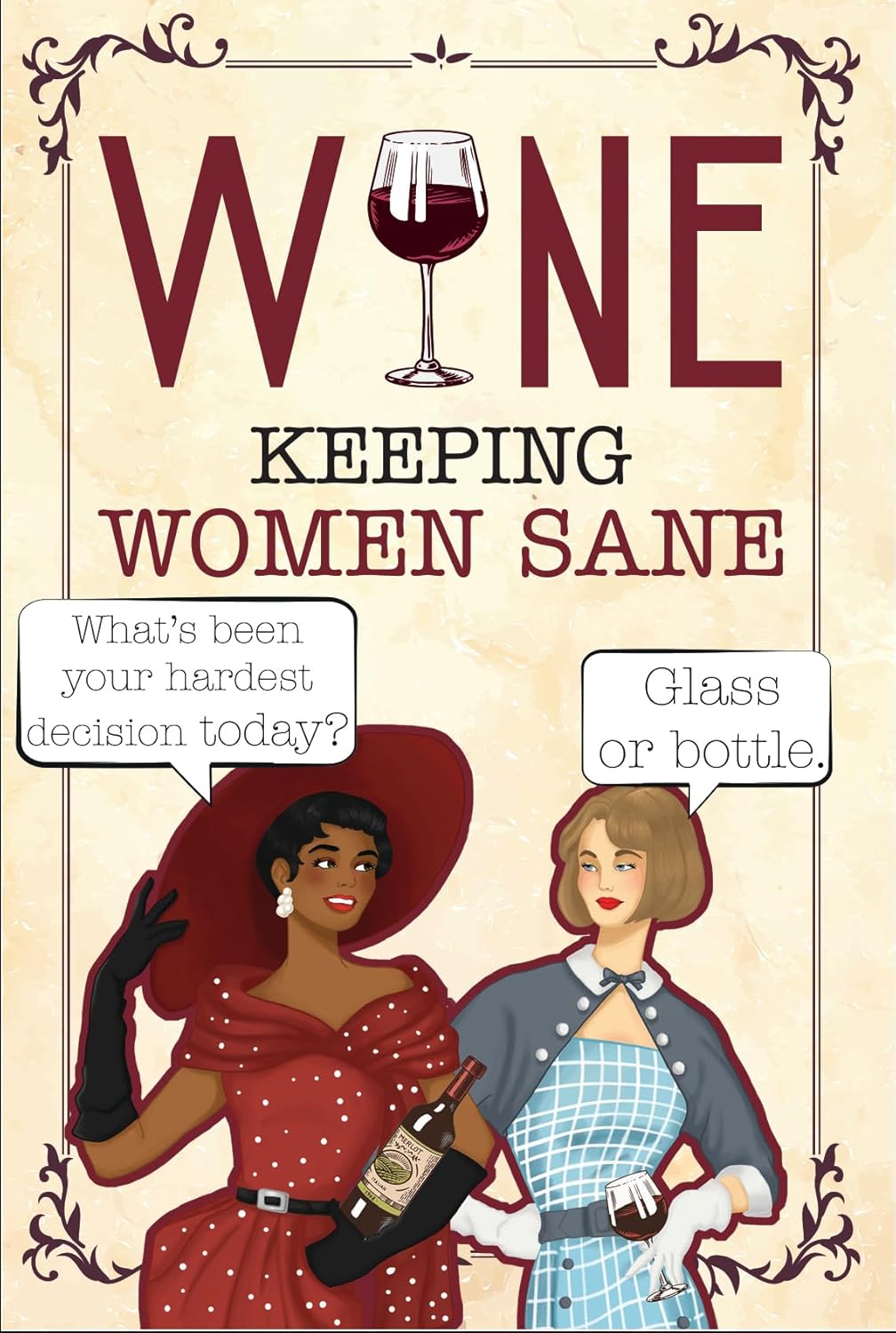 Wine - Keeping Women Sane - Hardcover Hilarious Stylish Adult Gift Book