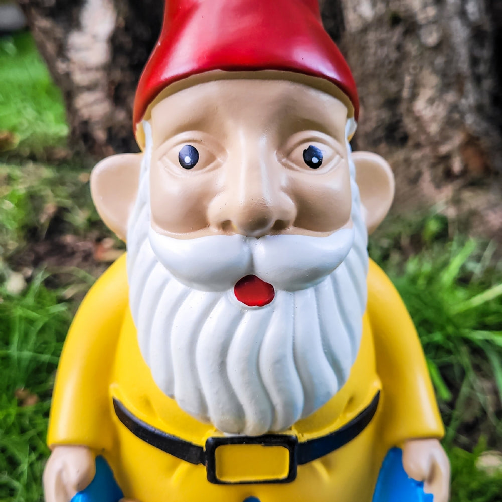 Comedero para pájaros Naughty Garden Gnome: ¡Mordisquea mis pedacitos! - Lindo regalo