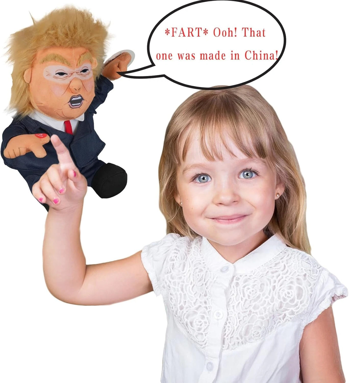 Pull My Finger 💨 Farting Donald Trump Plush Figure Doll 😂 With Animated Hair💨