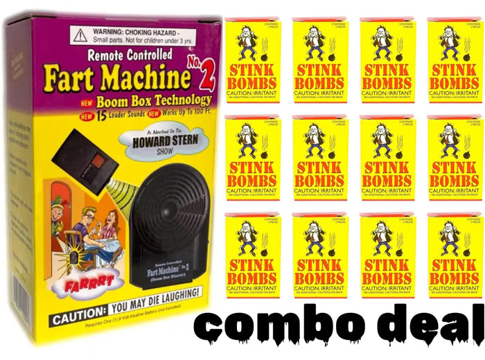 💨 Fart Machine #2 with Remote + 36 Glass Stink Bombs | Combo GaG Prank Set 💨
