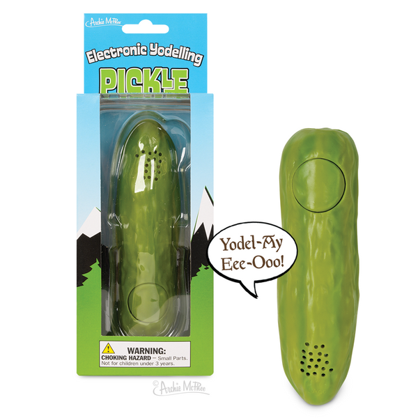 YODELLING PICKLE - Yodel-Ay Eee-Ooo Musical Sound Gag Gift Toy - Archie McPhee