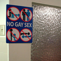 NO GAY SEX Prank Sign - Hysterical Funny Gag Office Bathroom Joke