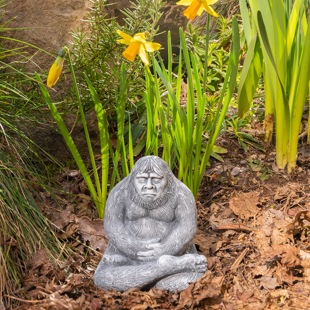 ZEN BIGFOOT Garden Sasquatch Polystone Statue Home Office Desk - Archie McPhee