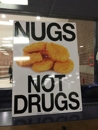 Metal Tin Sign "NUGS NOT DRUGS" Office Bar Man Cave Bedroom Wall Decor #G-101